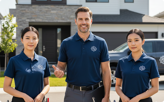 Embroidered workwear team