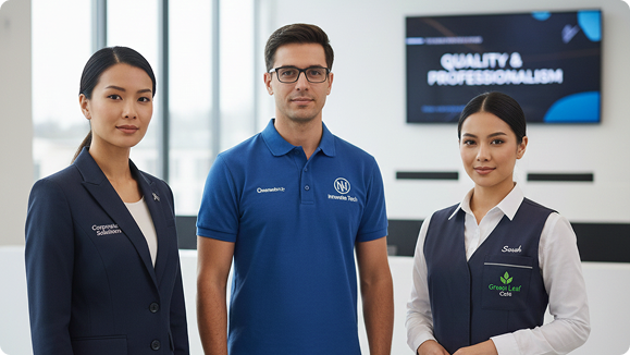 Corporate embroidered uniforms