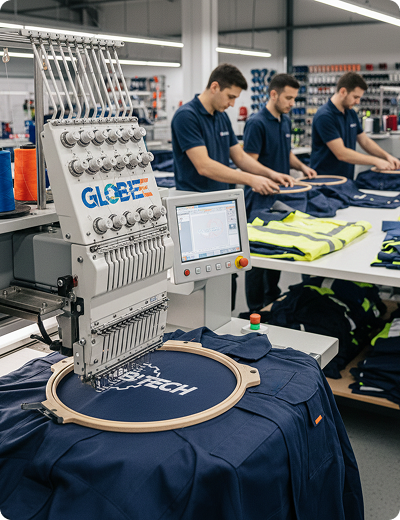 Workwear logo embroidery