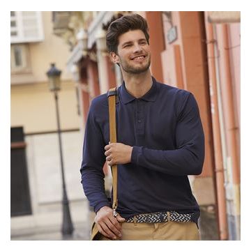 Premium long sleeve polo - White - XL