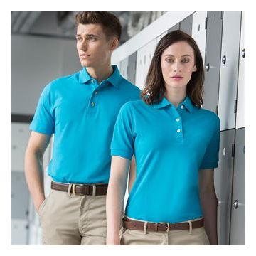 Classic cotton piqu� polo with stand-up collar