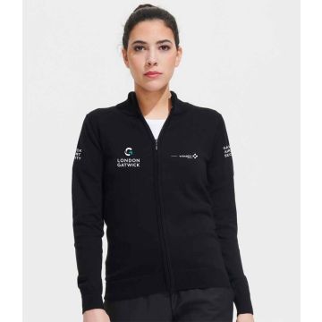 Ladies Black Zipped Jersey