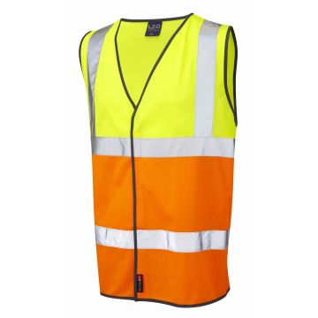Leo Tarka Hi Vis Waistcoat Orange/Yellow