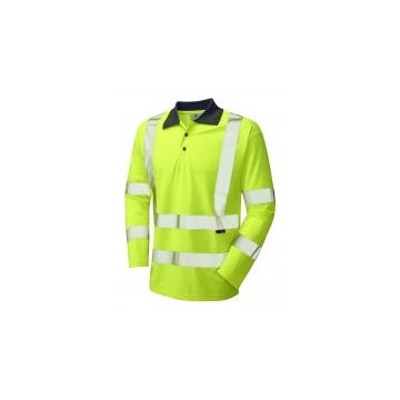 WOOLSERY EN471 CLASS 3 COOLVIZ LONG-SLEEVE POLO SHIRT YELLOW