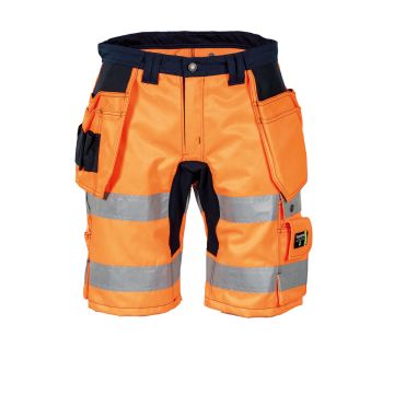 Hi-Vis Ladies Craftsman Stretch Shorts - orange/navy - Ladies 10