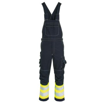 Flame Retardant Lined Bib 'n' Brace - yellow/navy - 32R