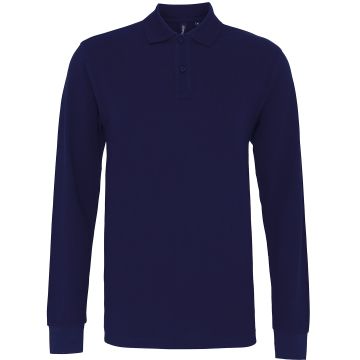 Men's classic fit long sleeved polo - Navy - XL