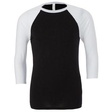 Unisex triblend � sleeve baseball t-shirt - Black/White - 2XL