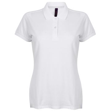 Women's micro-fine piqu� polo shirt - White - XS