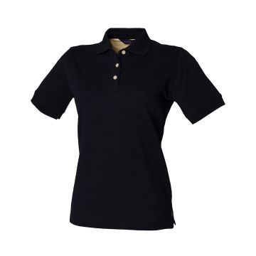 Women's classic cotton pique polo shirt - Navy - XL
