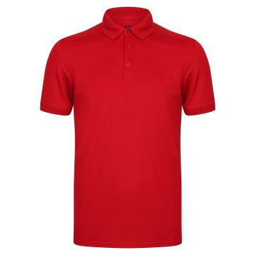 Stretch polo shirt with wicking finish (slim fit) - Red - XL