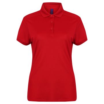 Women's stretch polo shirt with wicking finish (slim fit) - Red - XL