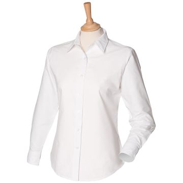 Women's classic long sleeve Oxford shirt - White - XS