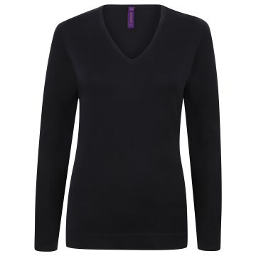 Women's 12 gauge v-neck jumper - Navy - XS