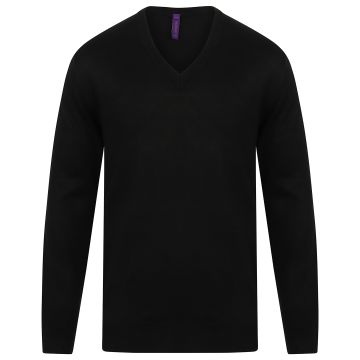 Cashmere touch acrylic v-neck jumper - Navy - XS