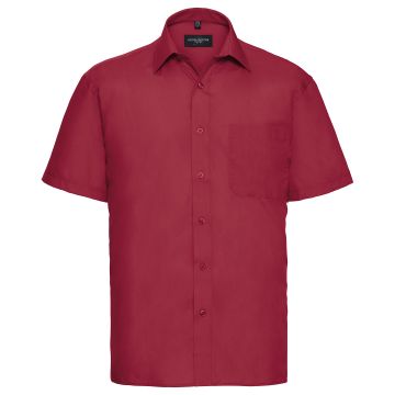 Classic Red - XL - Short sleeve polycotton easycare poplin shirt