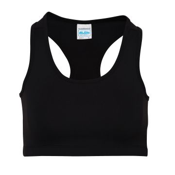 Women's cool sports crop top - Jet Black - XS