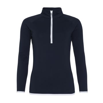 Women's cool ½ zip sweatshirt - French Navy/Arctic White - XS