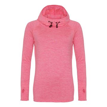 Women's cool cowl neck top - Electric Pink Melange - XS