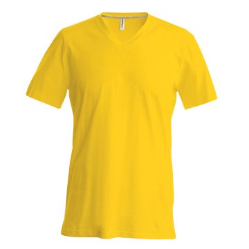 Men's short-sleeved V-neck T-shirt - Yellow - XL