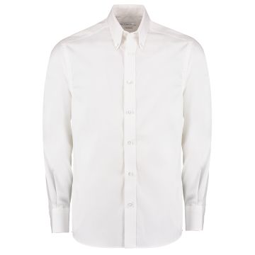Premium Oxford shirt long-sleeved (tailored fit) - White - 19.5