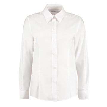 Women's workplace Oxford blouse long-sleeved (tailored fit) - White - Wom 8