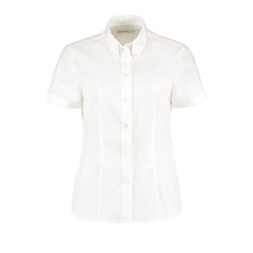 Women's corporate Oxford blouse short-sleeved (tailored fit) - White - Wom 8
