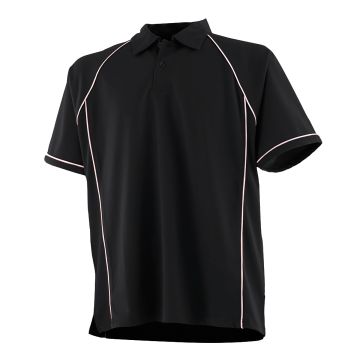 Kids piped performance polo