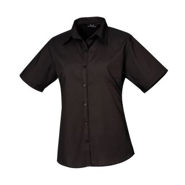 Women's short sleeve poplin blouse
