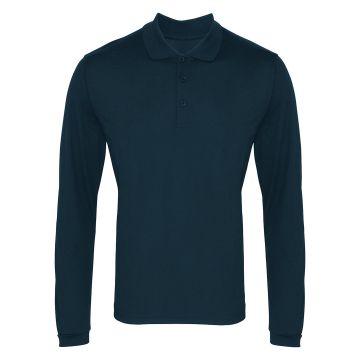 Long sleeve Coolchecker� piqu� polo - Navy - XS