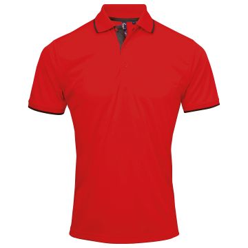 Contrast Coolchecker� polo - Red/Black - XL