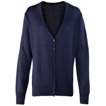 Women's button-through knitted cardigan - Navy - Wom 8