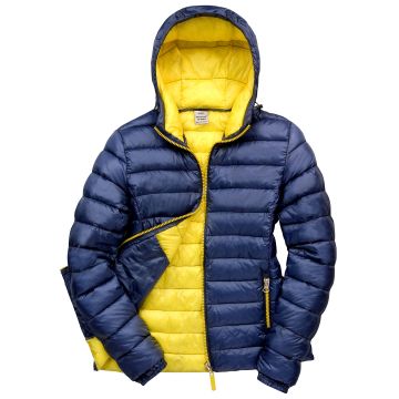 Women's Urban snow bird hooded jacket - Navy/Yellow - XS