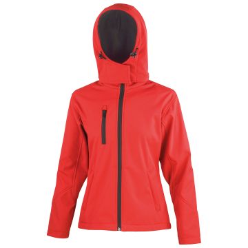 Women's Core TX performance hooded softshell jacket - Red/Black - XS