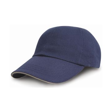 Heavy cotton drill pro-style with sandwich peak - Navy/Putty - One size
