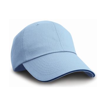 Herringbone cap with sandwich peak - Sky/Navy - One size