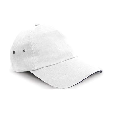 Printers plush cotton 5-panel cap - White/Navy - One size