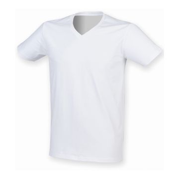 Men's feel good stretch v-neck t-shirt - White - XL