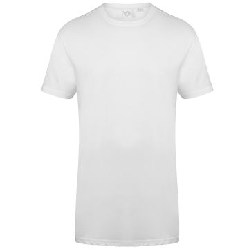 Longline t-shirt with dipped hem - White - XL
