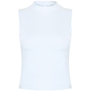Women's high neck crop vest - White - XS