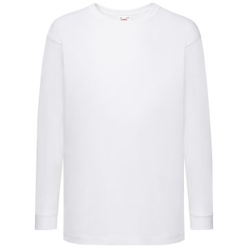 Kids long sleeve valueweight T - White - 9/11 Years