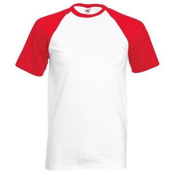 Short sleeve baseball T - White/Red - XL