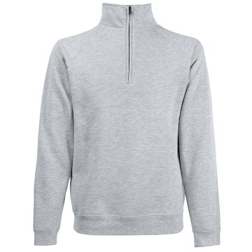 Classic 80/20 zip neck sweatshirt - Heather Grey - XL