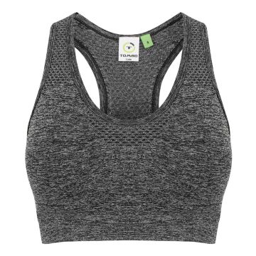 Women's seamless sports bra - Dark Grey Marl - XS