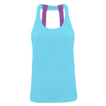 Women's TriDri� double strap back vest - Turquoise Melange - XS