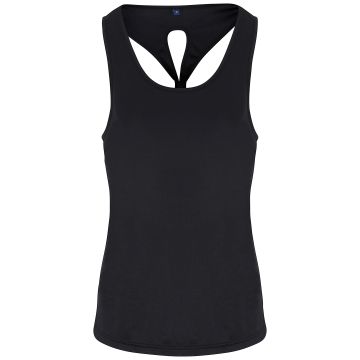 Women's TriDri� yoga knot vest - Black - L