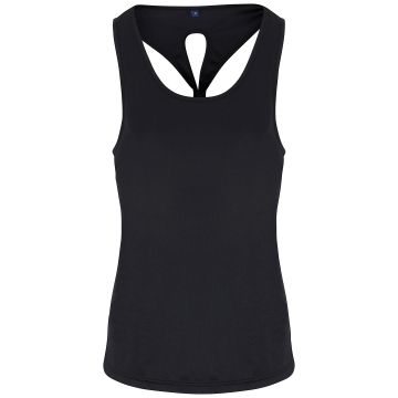 Women's TriDri� yoga knot vest - Black - L