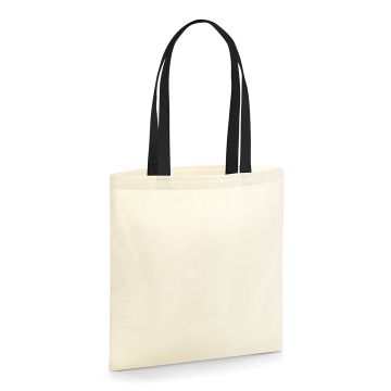 EarthAware® organic bag for life - contrast handles - Natural/Black - One size