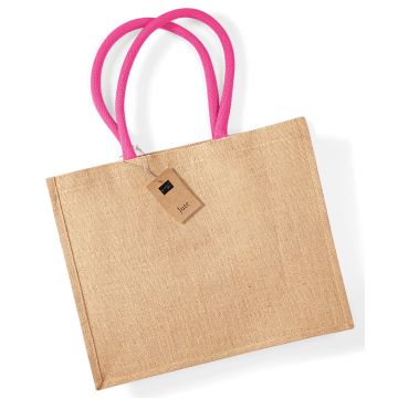 Jute classic shopper - Natural/Fuchsia - One size