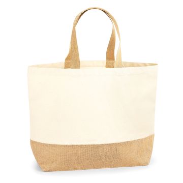 Jute base canvas tote XL - Natural - One size
